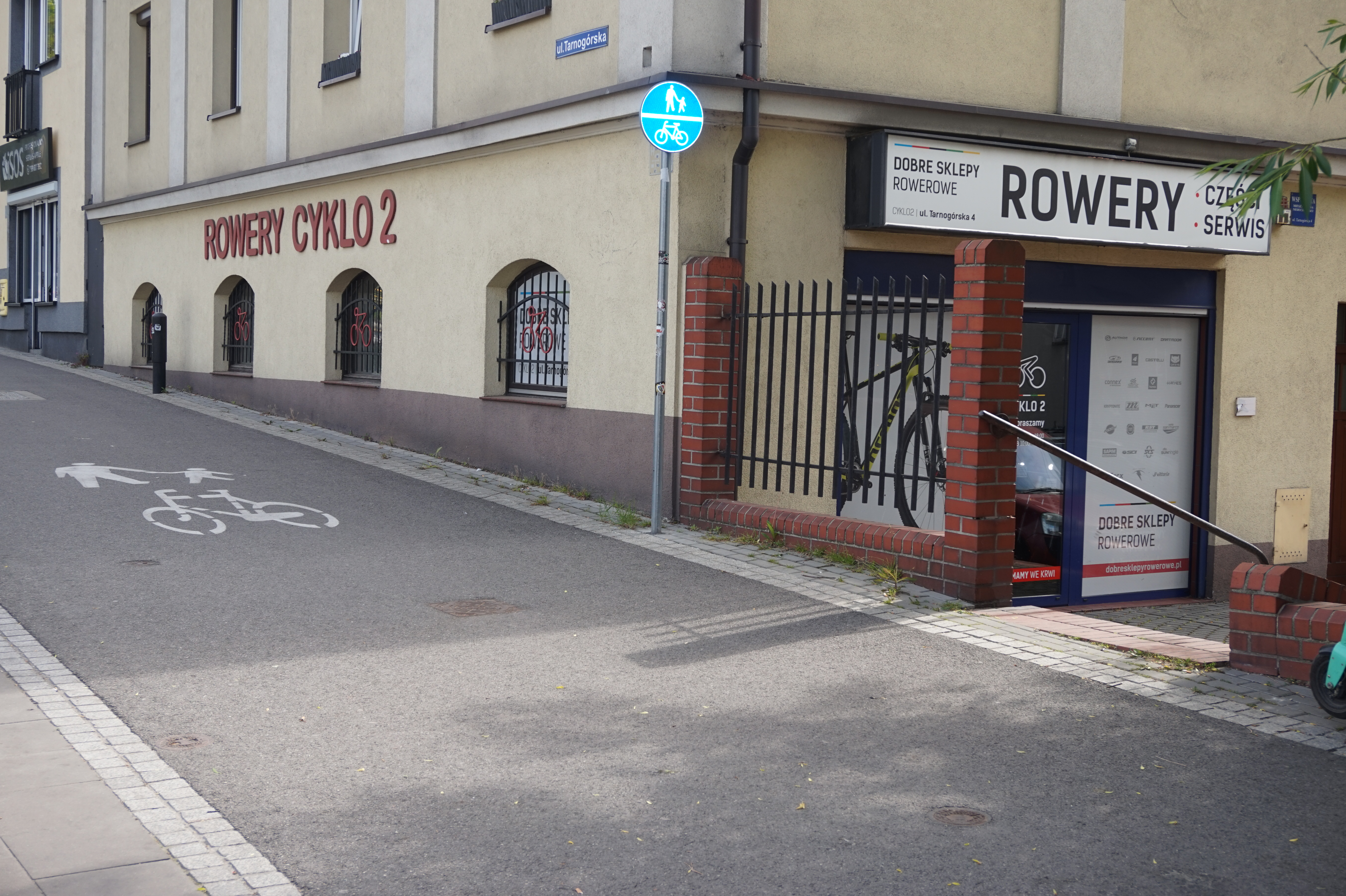 Witryna sklepu Cyklo2 przy ul. Tarnogórskiej